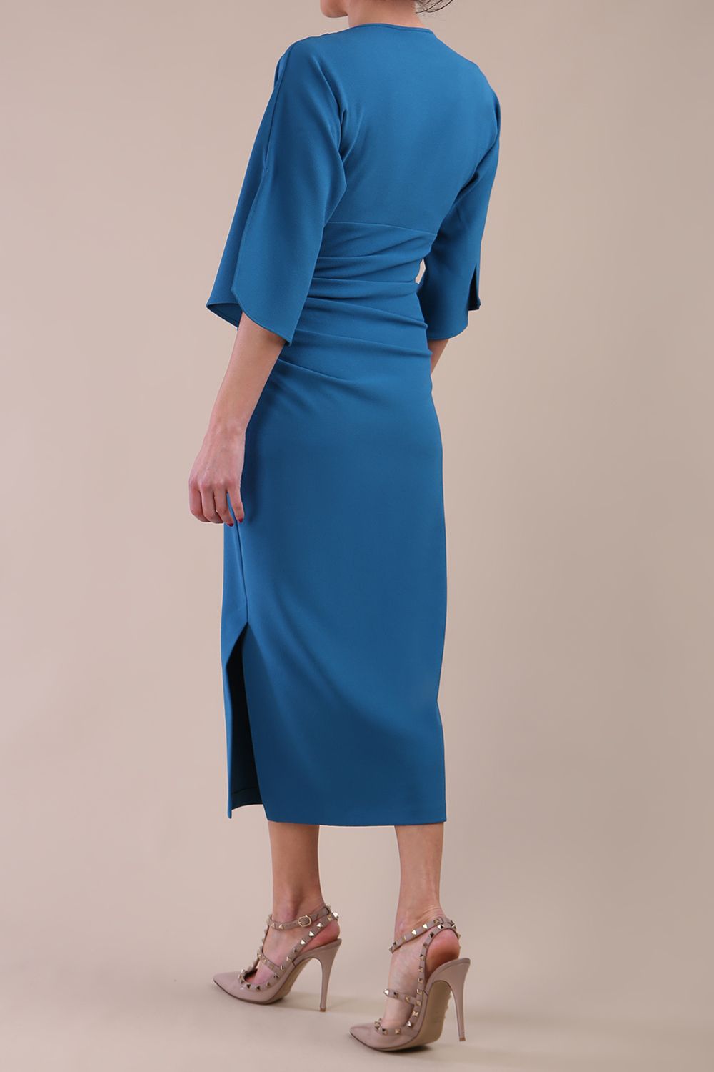 Model wearing diva catwalk Diana pencil skirt dress