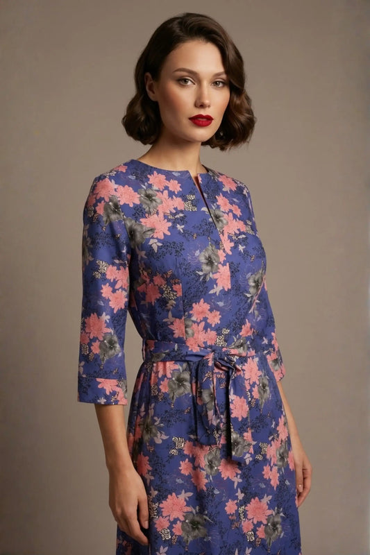 Zuleika Vintage Floral Cotton Sateen Dress