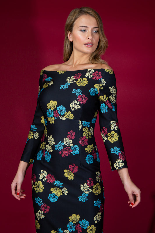 Judy print and black dress