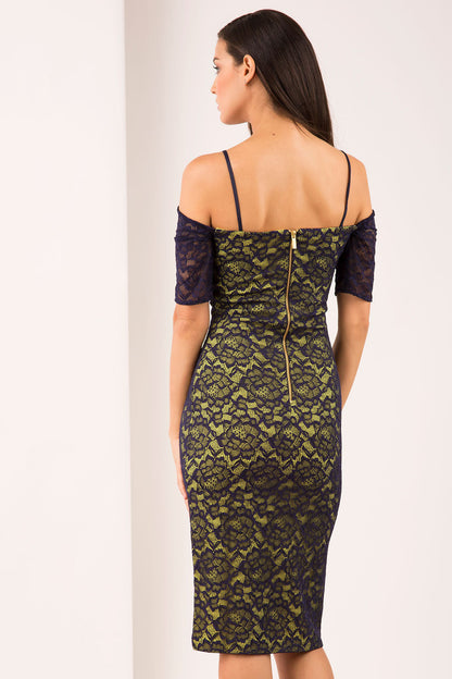 Yellow and Navy Lace