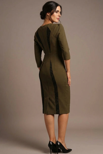 Olive Green and Black Lace