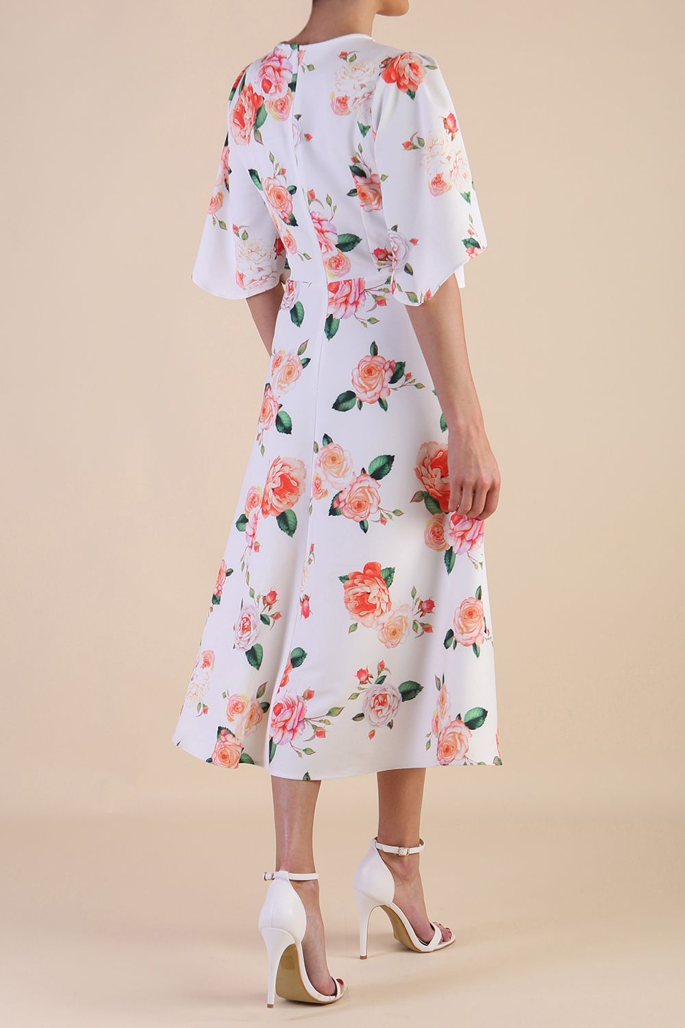 Model wearing diva catwalk Ariana A-Line Midaxi Dress skirt dress