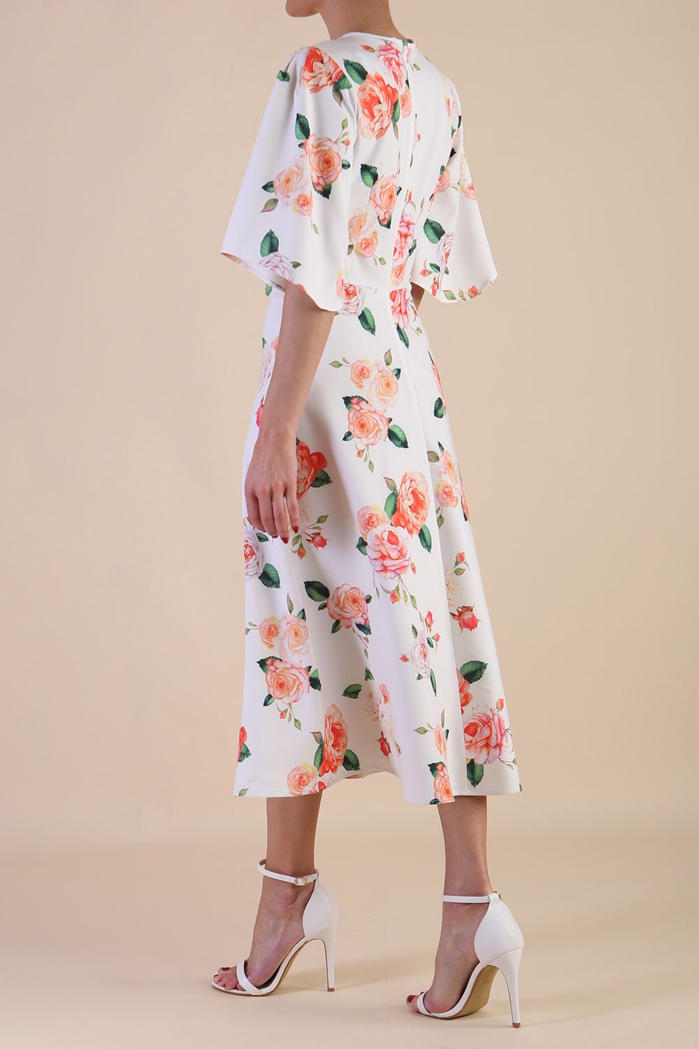 Model wearing diva catwalk Ariana A-Line Midaxi Dress skirt dress