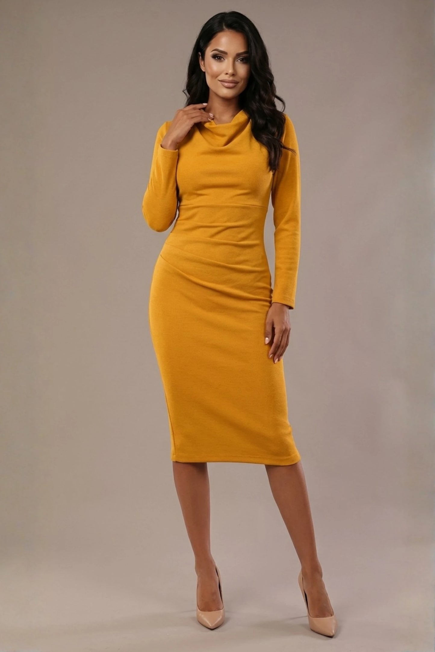 Cassidy Cowl Neck Pencil Dress