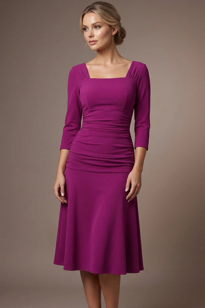 Rowan Ruched Square Neck Dress