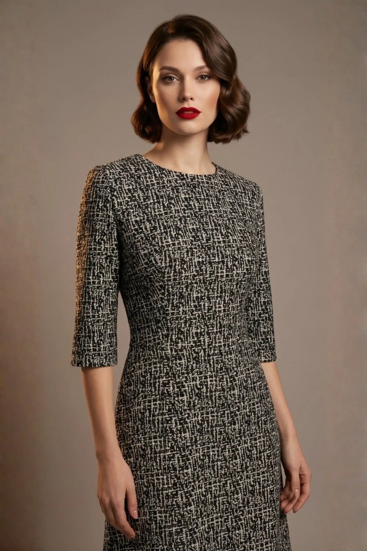 Darcey Vintage Jacquard A-Line Dress