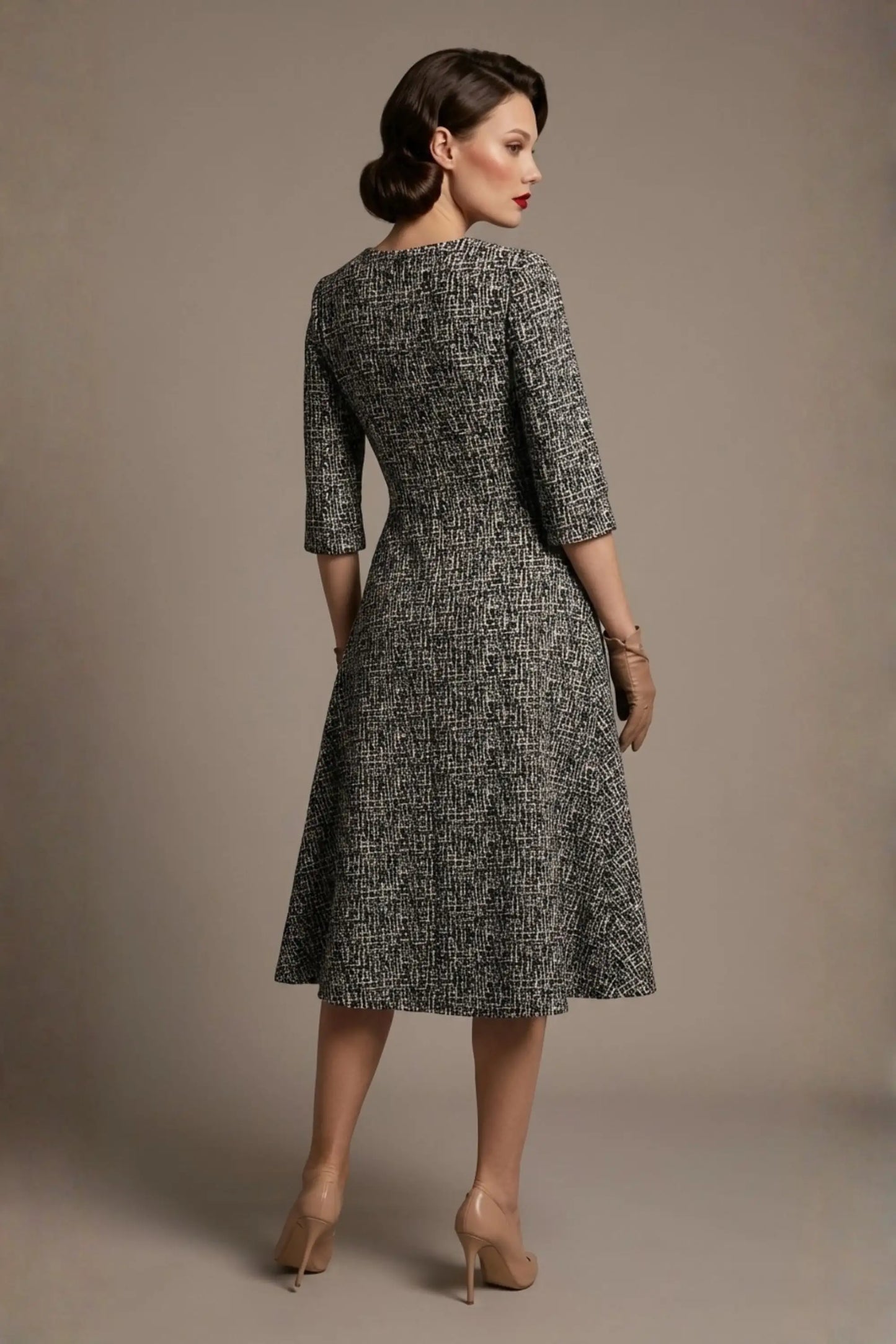 Darcey Vintage Jacquard A-Line Dress