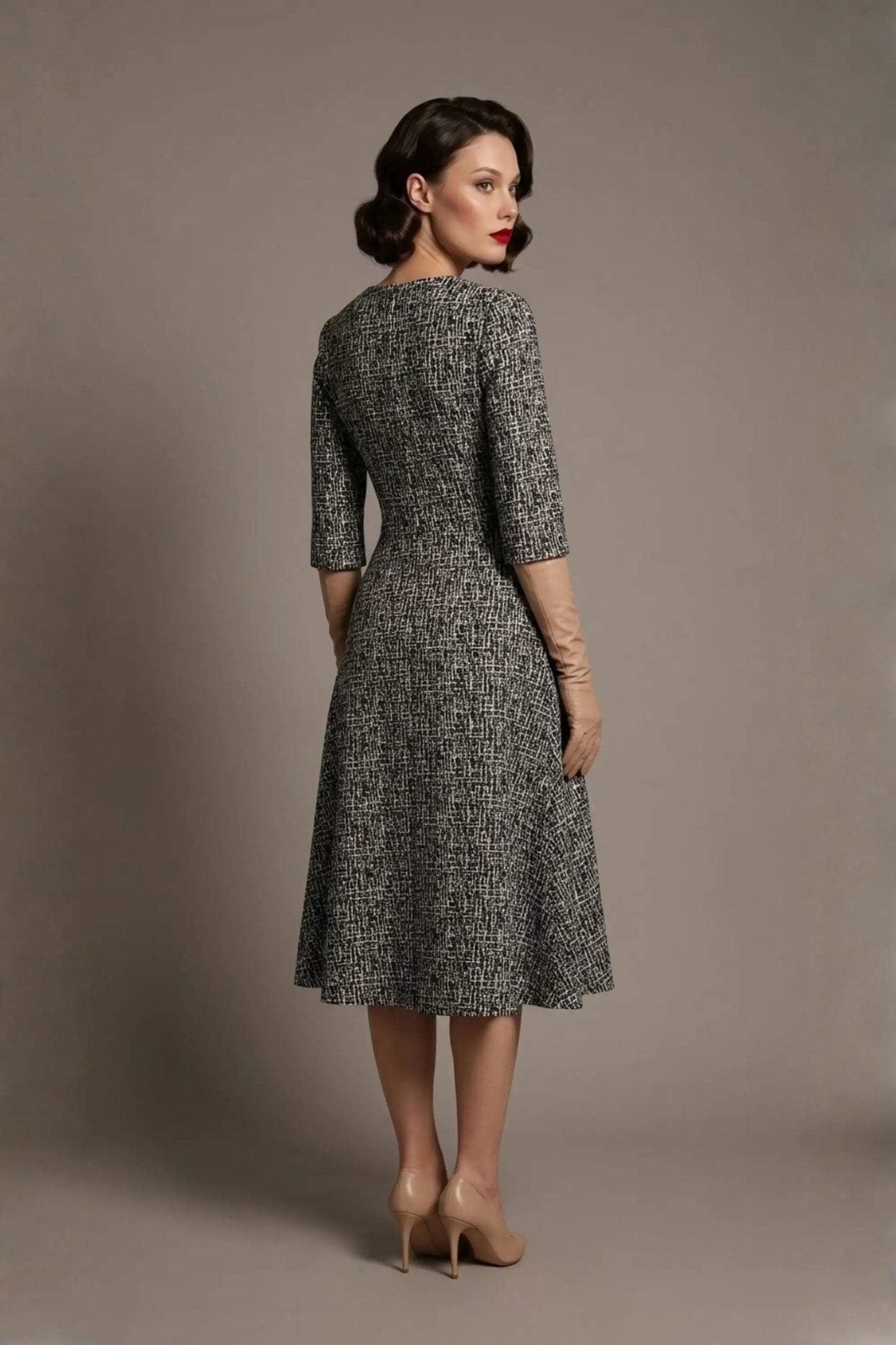 Darcey Vintage Jacquard A-Line Dress