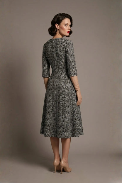 Darcey Vintage Jacquard A-Line Dress