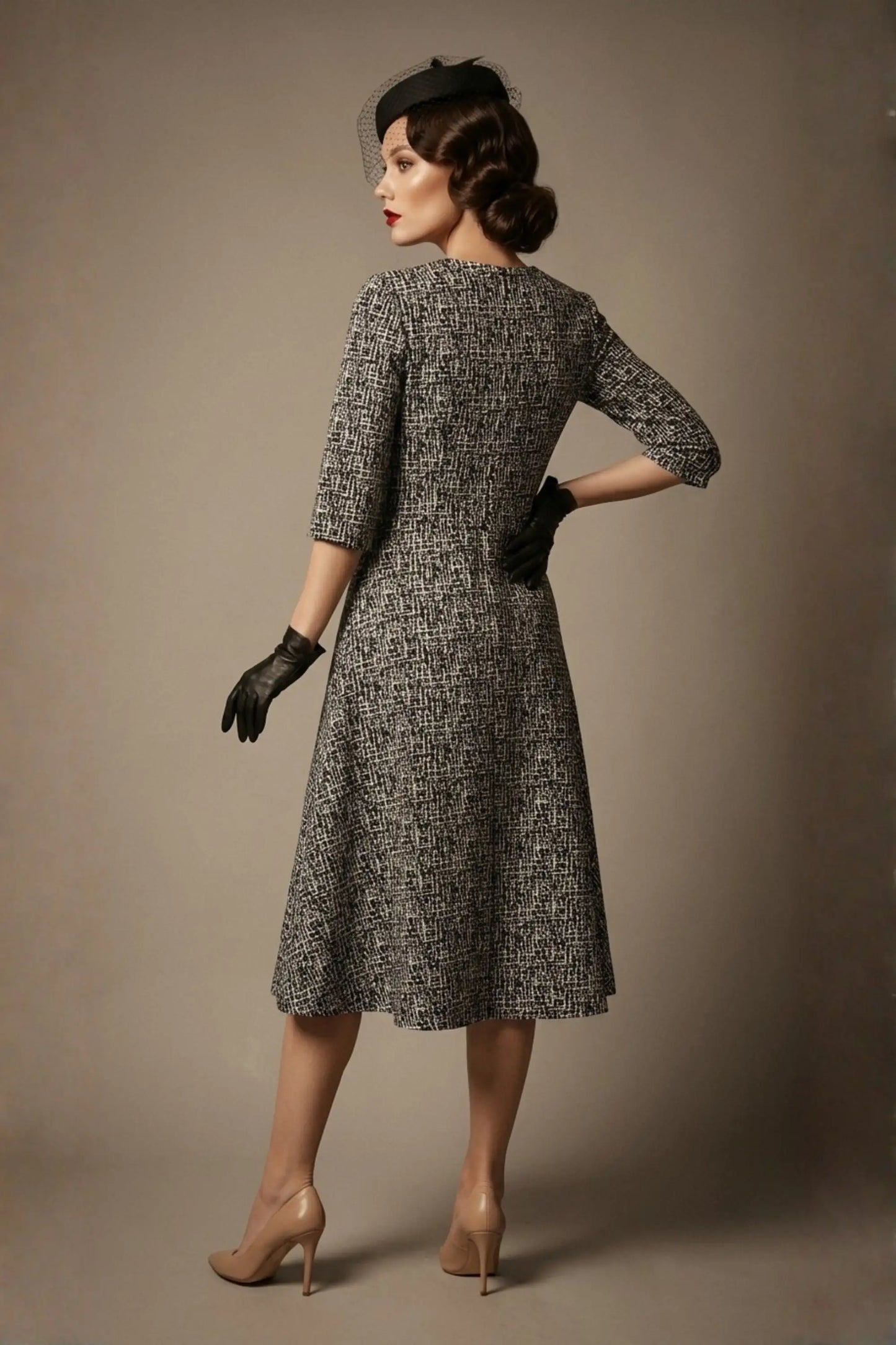 Darcey Vintage Jacquard A-Line Dress