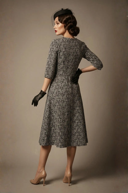 Darcey Vintage Jacquard A-Line Dress