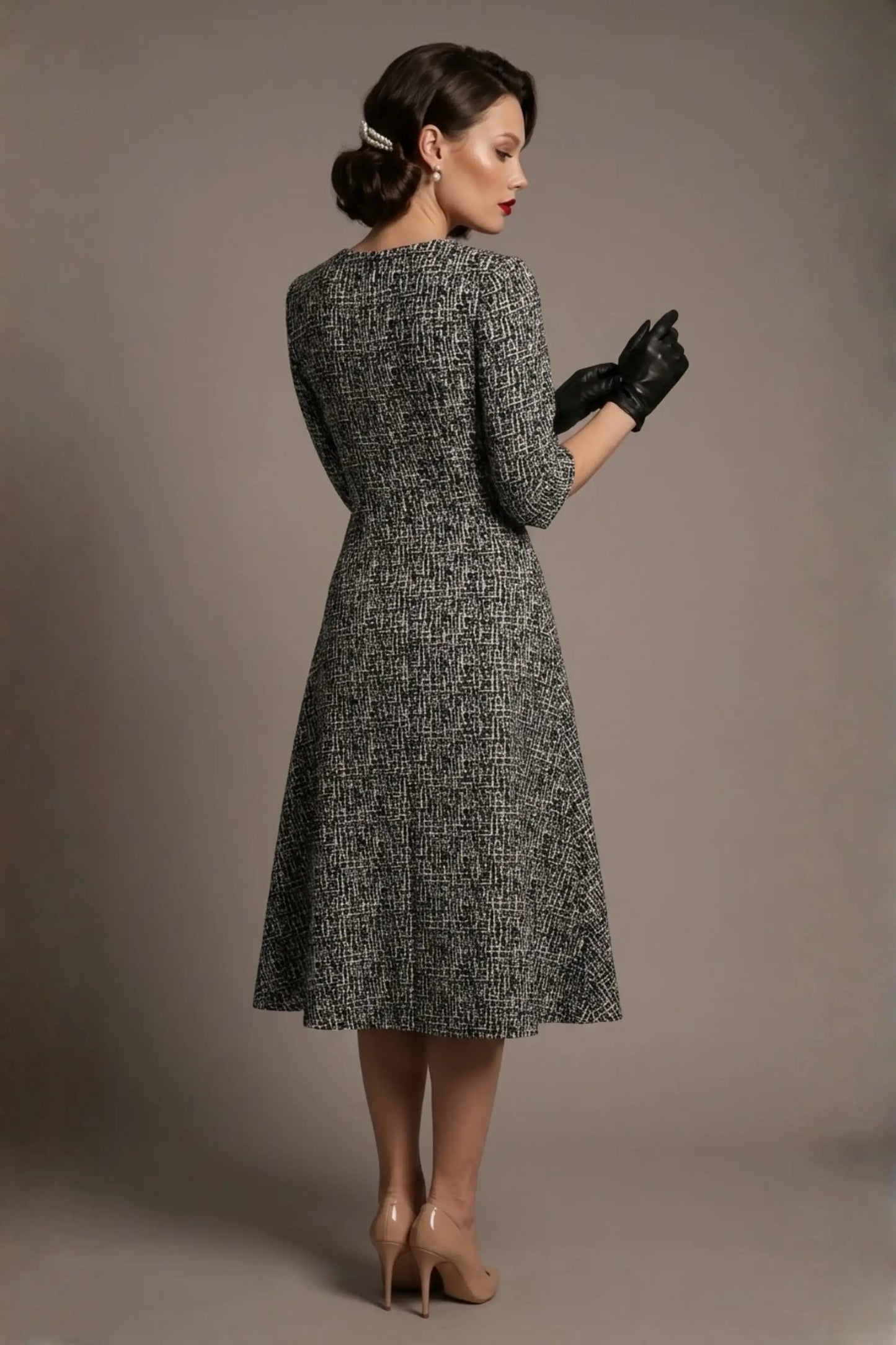 Darcey Vintage Jacquard A-Line Dress