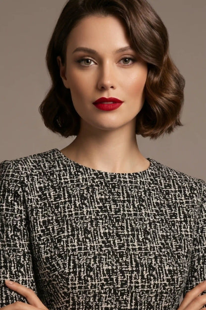 Darcey Vintage Jacquard A-Line Dress