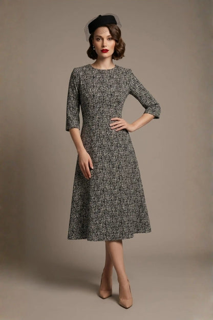 Darcey Vintage Jacquard A-Line Dress