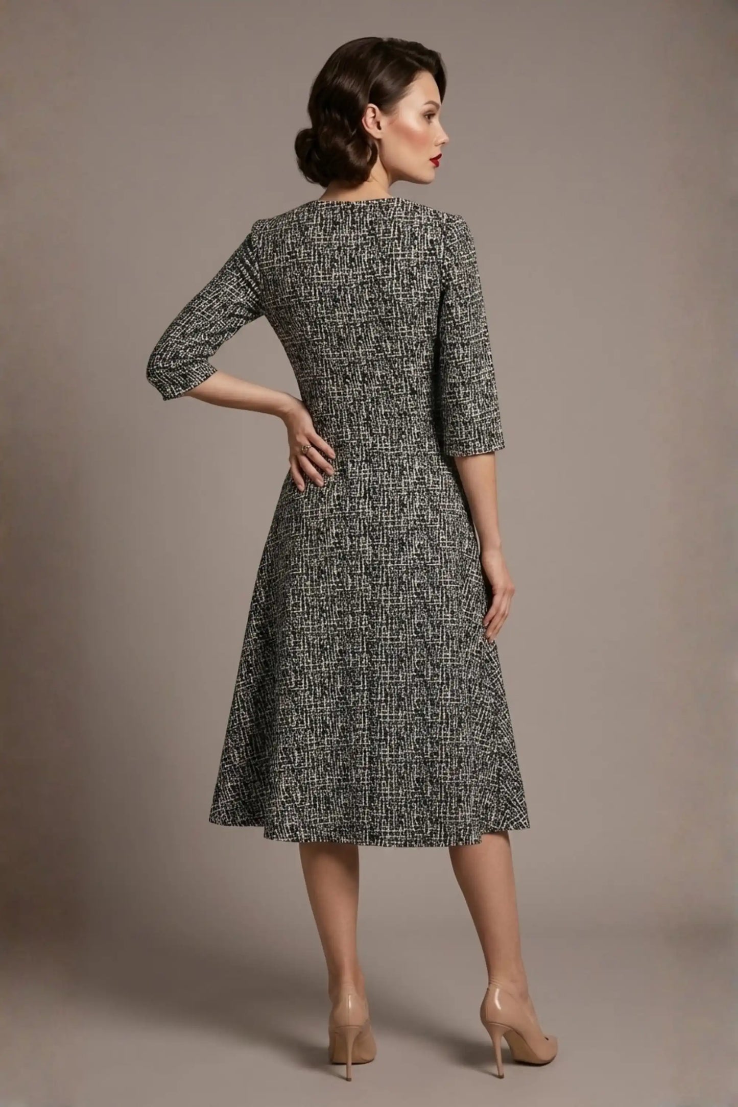 Darcey Vintage Jacquard A-Line Dress