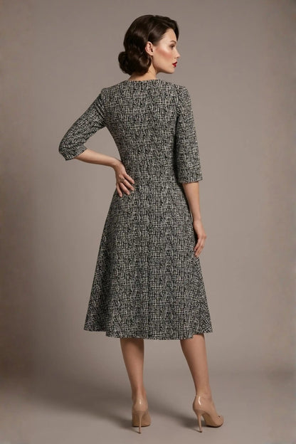 Darcey Vintage Jacquard A-Line Dress