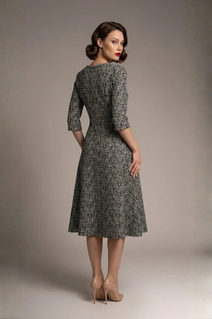 Darcey Vintage Jacquard A-Line Dress