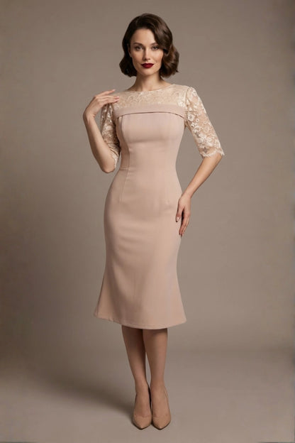 Francesca Lace Fluted Dress