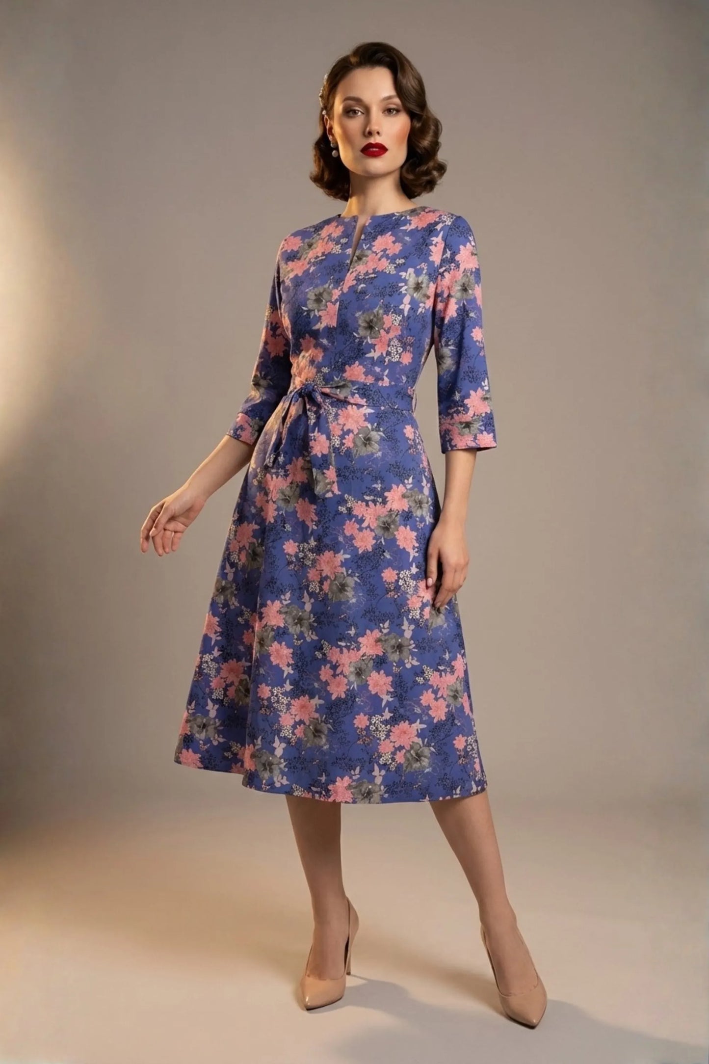 Zuleika Vintage Floral Cotton Sateen Dress