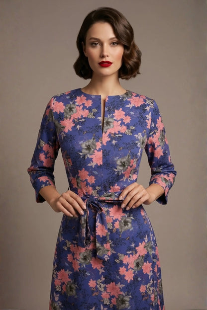 Zuleika Vintage Floral Cotton Sateen Dress