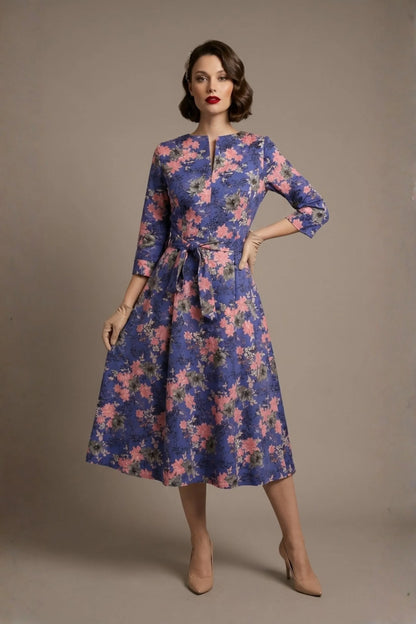 Zuleika Vintage Floral Cotton Sateen Dress