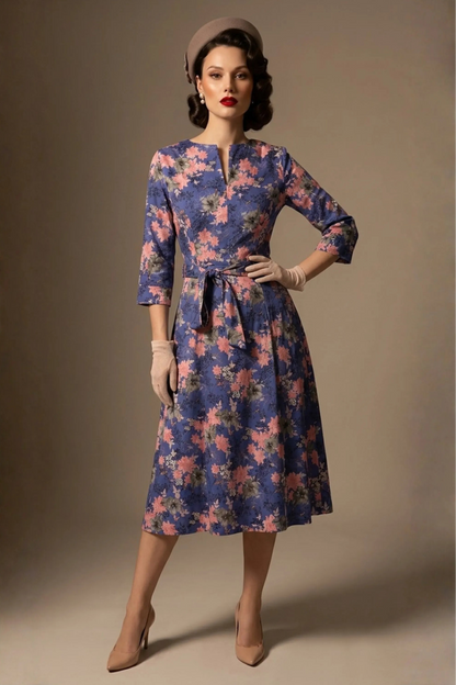 Zuleika Vintage Floral Cotton Sateen Dress