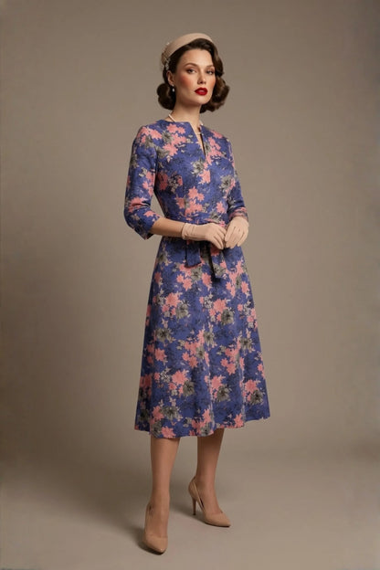 Zuleika Vintage Floral Cotton Sateen Dress