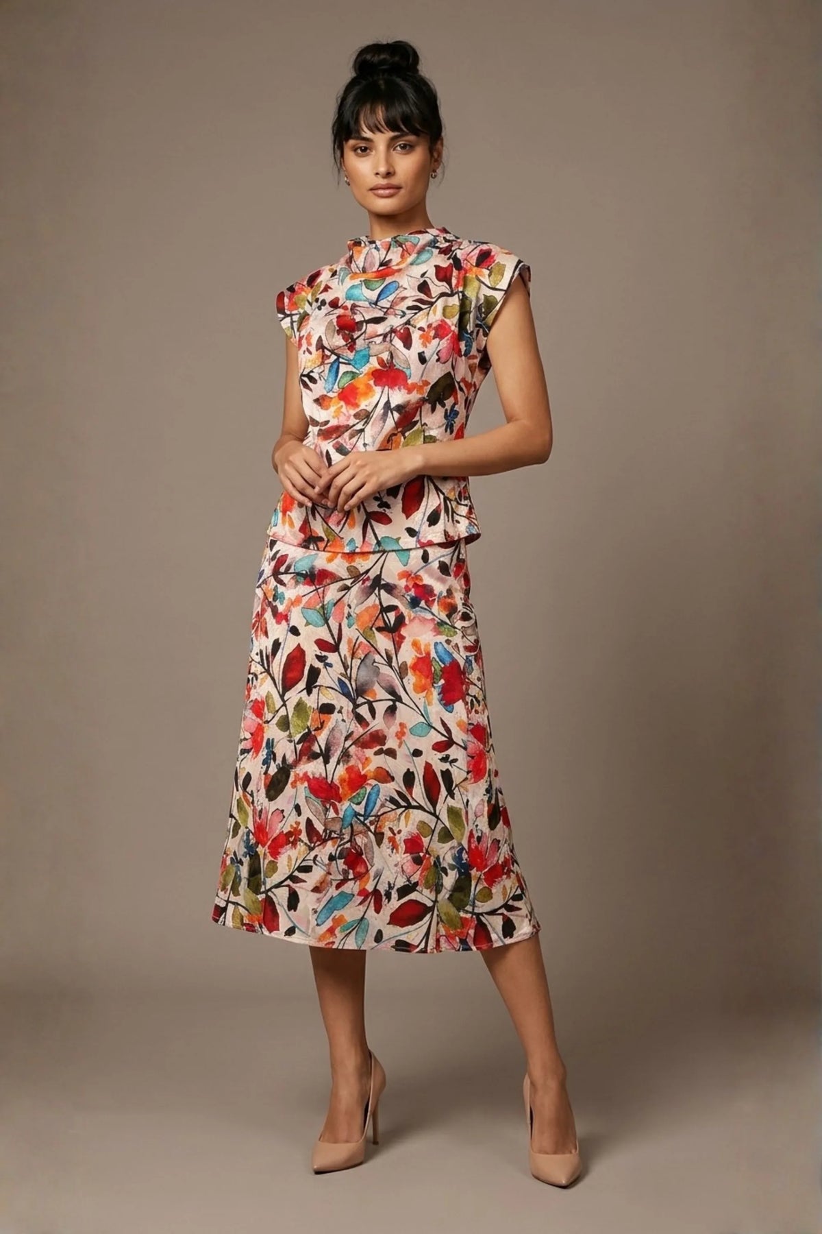Arundel Cowl Neck & Swing Skirt Co-ord