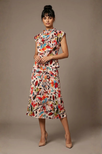 Arundel Cowl Neck & Swing Skirt Co-ord