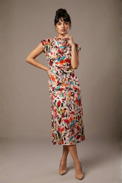 Arundel Cowl Neck & Swing Skirt Co-ord
