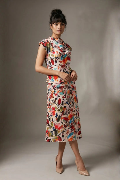Arundel Cowl Neck & Swing Skirt Co-ord