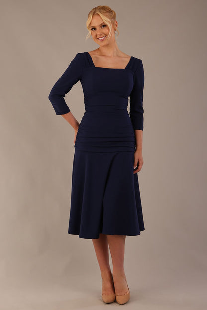 Rowan Ruched Square Neck Dress